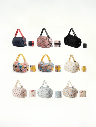 Wielofunkcyjna składana torba na zakupy, duża pojemność, lekka, z paskiem na ramię, odpowiednia na artykuły spożywcze i kosmetyki, dostawa w losowym kolorze, torba na zakupy do supermarketu i na zakupy warzywne