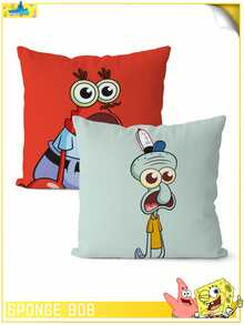 SpongeBob SquarePants 1pc Themed Cartoon Pattern Pillowcase, Featuring , Squidy, Mr. Kcrab, Made Of Super Soft And Comfortable Polyester Material, Machine Washable, Suitable For Sofa, Bed, Bedroom And Living Room Decoration, All Year Round, Sofa Supplies, Bedding Gifts, No Filling Pillowcase, Valentine's Day Gift, Christmas Gift, Birthday Gift, Anniversary, Special Day - Multicolor - View 17