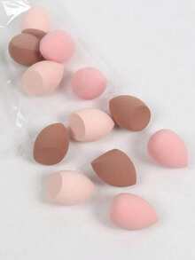 12pcs Large Random Color Makeup Sponge Eggs, Mixed Beauty Sponges For Liquid, Cream And Powder Perfect Application, Multicolor Makeup Sponges Suitable For All Skin Types, Latex-Free Dual-Use Powder Foundation - Multicolor - View 2