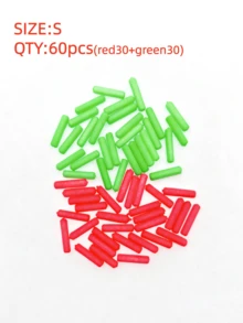 60pcs Mixed Red, Yellow, Green Fishing Float Set, High Visibility Enlarged Beans, Thick Stem Cylindrical Foam Super Light Fishing Floats With Thick Tail, Fishing Accessories - Multicolor - View 13
