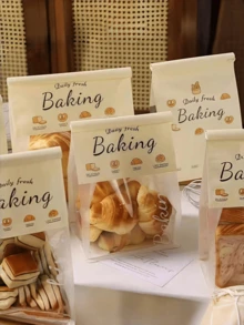 Bolsas de papel kraft reutilizables pequeñas/medianas/grandes con ventana - Bolsas de pan de plástico resellables, adecuadas para pan de masa madre, bagels y pasteles caseros - Empaque con ventana transparente, diseño de cierre con clip de metal, ventana para ver el contenido Empaque de alimentos al por menor - Multicolor - Ver 2