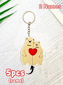 Bộ 1/3/5 móc khóa hình gấu gia đình cá nhân hóa, móc khóa tùy chỉnh, móc khóa dễ thương có thể tùy chỉnh với 2-6 tên, món quà hoàn hảo cho Ngày Gia đình, thể hiện sự ấm áp và tình cảm, Ngày Valentine, Ngày của Mẹ. - Nhiều màu 6 - Xem 22
