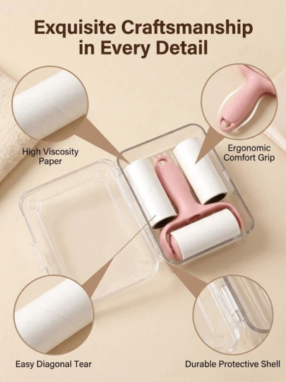 Portable Travel Lint Roller, High-Quality Reusable Lint Remover Roller, Suitable For Cleaning Pet Hair And Fabric Fuzz, Lightweight And Convenient For Travel Bag, Small Items, Travel Accessories, Holiday Essentials, Sewing