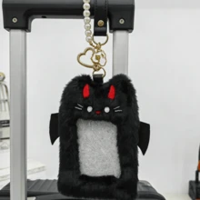 1 Móc khóa hình quỷ đen dễ thương kèm túi xách và vòng tay ngọc trai, mặt dây chuyền hình quỷ hoạt hình Kawaii, phụ kiện túi xách thời trang sáng tạo. - Đen - Xem 4