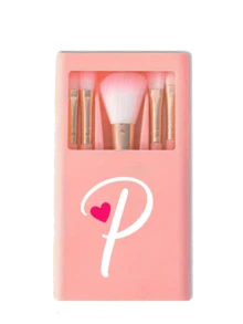 1 Set de Brochas de Maquillaje Portátil con Espejo y Cerdas Suaves, Patrón de Corazón Rosa, Caja para Set de Brochas de Maquillaje, Brocha de Maquillaje Multifuncional con Caja de Espejo, Bolígrafo de Maquillaje Multifuncional Miniatura, Brocha de Maquillaje para Base - Multicolor - Ver 14