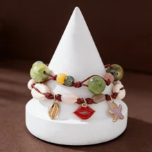 1pc New Stylish Colorful Beaded Chain Bracelet, Versatile Design Suitable For Gifts, Beach, Party, Banquet And Various Occasions For Women - Multicolor - View 3