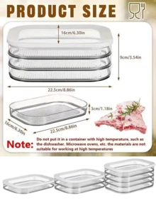 3-Layer Refrigerator Food Storage Box, Airtight Transparent Food Preservation Container, Sliced Food Fridge Storage Box, Leakproof Reusable Food Saver Box, Kitchen Organization, Suitable For Indoor, Outdoor, Camping - Multicolor - View 8