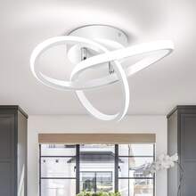 Contemporary Spiral LED Flush Mount Ceiling Light, 2PCS Value Pack, 2400 Lumen High Brightness, No-Flicker Eye Care Lighting – Durable Painted Body, Translucent Shade, Perfect For Modern Home Decor, Hallway, Bedroom & Office - White - View 12