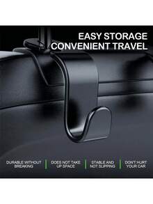 2PCS Car Hooks, Hidden Car Hooks For Headrests, Seat Backs, And Seat Backrests; Multifunctional Car Item Hooks - A - View 4