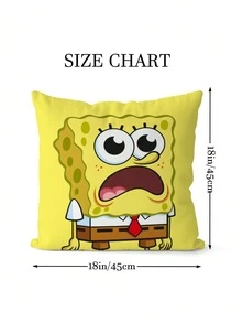 SpongeBob SquarePants 1pc Themed Cartoon Pattern Pillowcase, Featuring , Squidy, Mr. Kcrab, Made Of Super Soft And Comfortable Polyester Material, Machine Washable, Suitable For Sofa, Bed, Bedroom And Living Room Decoration, All Year Round, Sofa Supplies, Bedding Gifts, No Filling Pillowcase, Valentine's Day Gift, Christmas Gift, Birthday Gift, Anniversary, Special Day - Multicolor - View 20