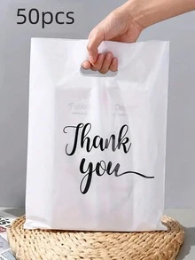 20个/50个/100个装塑料袋，购物袋，手提袋，超市购物包装袋，礼品袋，塑料袋，手提背心袋，适用于超市、商场购物、包装袋、方便袋、垃圾袋、储物袋、厨房用品、浴室用品、节日、活动储物用品 - 多色 - 查看 10