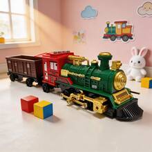 Toy, Kids Toy, Kids Toy Train, Train Model With Lights And Sounds, Inertial Powered, Boys Party Gift, Kids Game, Kids Birthday, Interactive Kids Toy, Boys Toy, Toy For Kids, Kids Toy Train, Party Favor, Christmas, Toy Car, Halloween, Boys Gift, Birthday Gift - Multicolor - View 4