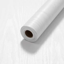 1 Roll White Wood Grain Self-Adhesive Wallpaper, Waterproof & Stain-Resistant PVC, Easy Installation & Removable, Suitable For Kitchen Cabinets, Tabletops, Drawers, Furniture Renovation, Bedroom, Living Room, Dorm Wall Decor, Easy To Clean, Customizable Cutting - White 1pc - View 3