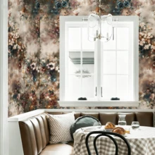 1 Roll, 44*300/500/1000 Cm, Vintage Floral Wallpaper, Hand-Painted Oil Painting Floral Removable Wallpaper, Bohemian Peel And Stick Contact Paper For Living Room Kitchen Bedroom Furniture Renovation, Textured Floral Wall Mural, American Retro Floral Wallpaper - E-Brown - View 11
