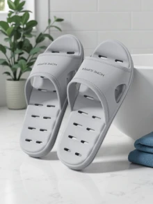 Japanese Style Leak-Proof Slippers, Unisex Bathroom Shower Sandals, Anti-Slip Quick-Drying Non-Odor Slides - Slippers - View 24
