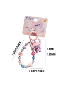 Disney Lilo & Stitch Beaded Keychain With Charm - Cute Kawaii Angel And Stitch Soft Plush Key Ring Pendant For Bag & Phone, Durable Acrylic Beads & Fabric, Perfect Gift For Women, Men, Teens, Fans, And Anime Lovers, Christmas Stocking Stuffer - Multicolor - View 14
