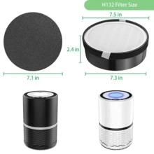 1 Pack H132 Replacement Filter For LEVOIT H132 Air Purifier, 3-In-1 Nylon Pre-Filter H13 True HEPA And Activated Carbon, Against Dust Pollen Smoke, Part # H132-RF - View 2
