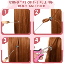 Hair Extension Tools Kit, 3 Pcs Microlinks Beads Tools Pliers Loop Needle Pulling Hook Tool 3-Hole Micro Links Hair Extensions Kit For Micro And Nano Ring Hairs Extensions Or Removal - View 7