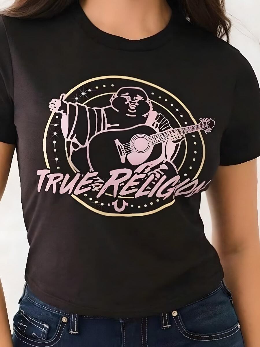 059- Nueva camiseta de verano con diseño de bingo, divertida, de la reina del juego, regalo para mujer, camiseta de cuello redondo - Negro - Ver 1