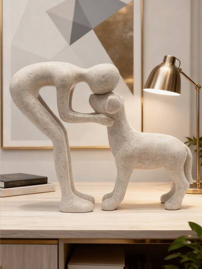 1pc Cute Dog Sculpture Decor, Suitable For Office, Living Room, Bedroom, Home, A Memorial Gift For Pet Lovers