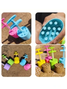 2 kẹp hình cục than và quả cầu tuyết, đạo cụ bãi biển, tương thích với bộ dụng cụ làm lâu đài cát bằng xốp hoặc đất sét, đồ dùng cho tiệc bãi biển, quà sinh nhật. - Nhiều màu - Xem 2