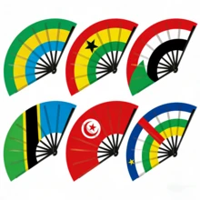 1把多国元素旗帜折叠扇，民族主题派对服装道具，粉丝聚会应援用品，热销畅销品 - 彩色 - 查看 1