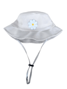 可调节防晒帽，带下巴系带，适合泳池边、度假日、海滩、公园和日常佩戴 - 白花 - 查看 8