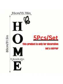 5pcs Acrylic 3d Mirror Wall Sticker Slogan Decoration, Suitable For Door Decoration, Home Decoration, Spring Decoration,Rama Decoration Sticker Gift, Birthday Graduation Wall Decoration, Room Decoration, Bathroom Decoration, Living Room Decoration - 1mm - View 2