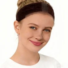 Premium Lace Wig Band For Women, Fully Adjustable & Reinforced Lace Wig Grip Band, Comfortable And Secure Glueless Velvet Headband, - màu nâu - Xem 1