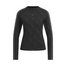 adidas originals TIGHT 運動修身長袖插肩袖T卹女款 - 黑色 - 查看 5