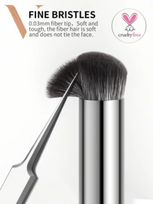 DUcare 1支经典黑色手柄柔软密实遮瑕刷，多功能遮瑕/鼻部轮廓刷，适用于液体遮瑕膏、粉状、膏状、液体、膏状、抛光化妆品 - 黑色 - 查看 4