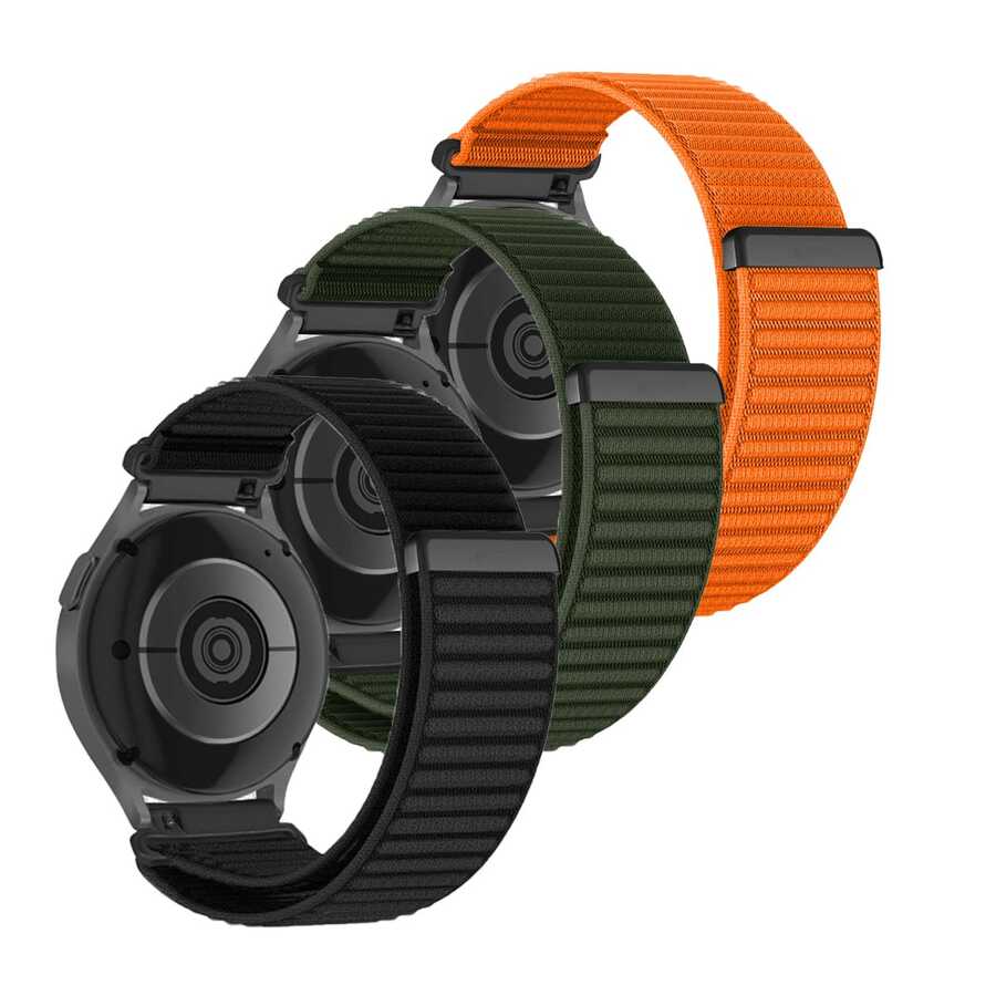 3条装 18mm/20mm/22mm 快拆尼龙编织表带,兼容三星 Galaxy Watch7/6/5/4、Watch GT6/5/4、Watch5 Active/Lite,智能手表配件,透气运动表带,男女通用,易于安装和佩戴 - 3 包-3 - 查看 1