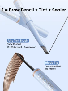 COLORKEY Dual-Ended Eyebrow Pencil & Brow Pomade, Shaping Eyebrow Pencil, Save Lt Shaping, Brand Makeup, Women's Facial Makeup Cosmetics, Suitable For Spring/Summer, Y2K Fashion Style, Birthday Mother's Day Gift - #02 - View 6