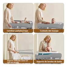 Cambiador De Bebé Portátil Con Estante Giratorio Plegable Gris - Gris - Ver 6