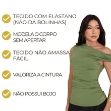 Coffee John Women's One-Shoulder Draped Blouse, Stylish And Fluity - Rỉ Nâu - Xem 6