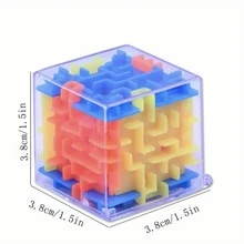 1/4个3D迷宫滚球手部游戏玩具，寓教于乐，减压创意礼物，适合生日派对、万圣节、圣诞节等场合。 - 彩色 - 查看 2