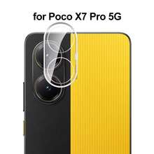 防震钢化玻璃单片透明镜头保护膜，兼容小米 Poco F8 Pro/POCO F8 Ultra、Poco X7 Pro/X6 Pro/M7 Pro 智能手机，3D 高清钢化玻璃相机镜头保护膜，春季礼物 - 無色 - 查看 2