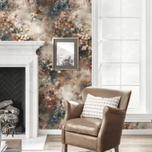 1 Roll, 44*300/500/1000 Cm, Vintage Floral Wallpaper, Hand-Painted Oil Painting Floral Removable Wallpaper, Bohemian Peel And Stick Contact Paper For Living Room Kitchen Bedroom Furniture Renovation, Textured Floral Wall Mural, American Retro Floral Wallpaper - E-Brown - View 10