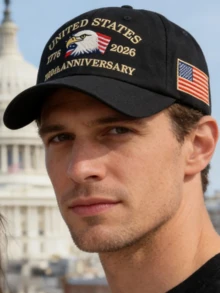 JZML 1 st unisex keps med broderad amerikansk flagga - A - Visa 3