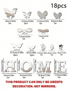5pcs Acrylic 3d Mirror Wall Sticker Slogan Decoration, Suitable For Door Decoration, Home Decoration, Spring Decoration,Rama Decoration Sticker Gift, Birthday Graduation Wall Decoration, Room Decoration, Bathroom Decoration, Living Room Decoration - 1mm - View 19