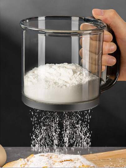 1个手持式面粉筛，自动手持式面粉过滤筛，单层面粉筛，家用