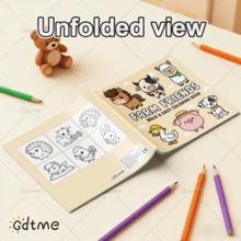 GDTME 24 Page Non Thick Colored Paper Simple Coloring Book For "Kawaii Animals", Tiger, Kitten, Squirrel, Hamster Coloring Book Simple Coloring Page, Super Cute And Comfortable Space Design, Release Emotions, Relieve Anxiety, Ideal Gift For Boys, Girls, Teenagers, Festivals And Special Occasions, Office Supplies, School Supplies - TL-478 - View 4