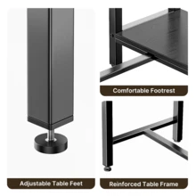 3pcs Bar Table And Stools Set, Bar Table Set For Small Space - Black - View 5