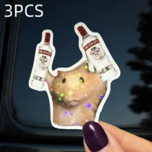 Sarcastic Cat Sticker | Grumpy Face Sticker | Personalized Sticker For Water Bottle, Hamster Holding Bottle Sticker | Funny Drunkard Expression Sticker | Waterproof Vinyl Sticker For Water Bottle, Luggage - Durable Matte Surface, Self-Adhesive Bumper Sticker, Suitable For Car, Window, Laptop, Truck, Van, Water Bottle - Multipurpose Durable Design, Car Sticker - Vinyl - View 18