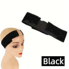Premium Lace Wig Band For Women, Fully Adjustable & Reinforced Lace Wig Grip Band, Comfortable And Secure Glueless Velvet Headband, - màu đen - Xem 2