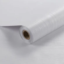 1 Roll White Wood Grain Self-Adhesive Wallpaper, Waterproof & Stain-Resistant PVC, Easy Installation & Removable, Suitable For Kitchen Cabinets, Tabletops, Drawers, Furniture Renovation, Bedroom, Living Room, Dorm Wall Decor, Easy To Clean, Customizable Cutting - White 1pc - View 10