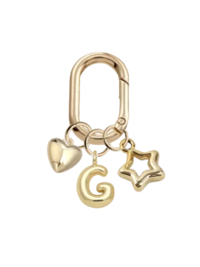 Gold Bubble Letter A-Z Keychains For Women, Cute Letter Accessories With Heart And Hollow Star Pendant, Shiny Metal Letter Keychains, Personalized Bag Decoration, Handbag Backpack Wallet Charm, Car Key Chain Decor. Suitable For Daily Use. - Multicolor - View 18
