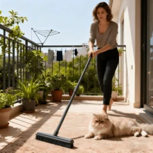 Chổi quét lông thú cưng 47,2 inch/120 cm, thích hợp để quét thảm, lông chó, nhà tắm, cốp xe, có tích hợp dụng cụ cạo, có thể làm sạch mọi bề mặt. - nhiều màu - Xem 2