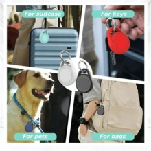 1 pieza Funda protectora de TPU compatible con Apple Airtag para collar de perro o gato, rastreador de mascotas, anti-pérdida, con llavero - Multicolor - Ver 5
