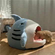 Cat Nest Winter Warm Closed Internet Celebrity Shark Nest Cat And Dog Bed Sense Of Security Suitable For All Seasons - Multicolor - View 4